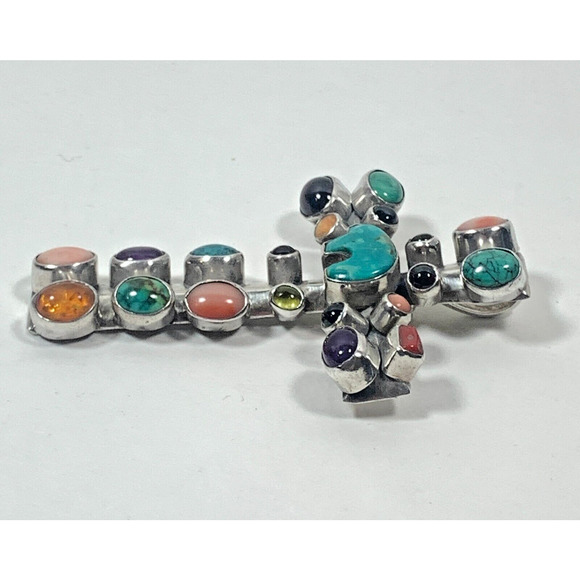 Nakai Navajo Indian Cross with Bear Fetish Sterling Silver - Picture 8 of 13